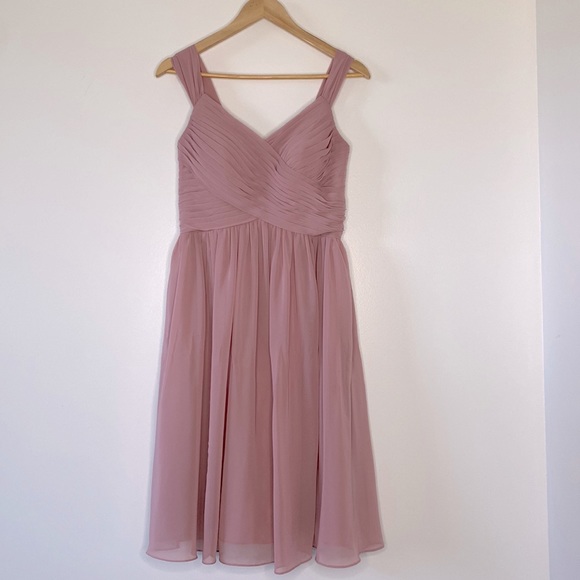 Girls Junior bridesmaids dress in the shade dusted rose with corset back - Picture 1 of 3
